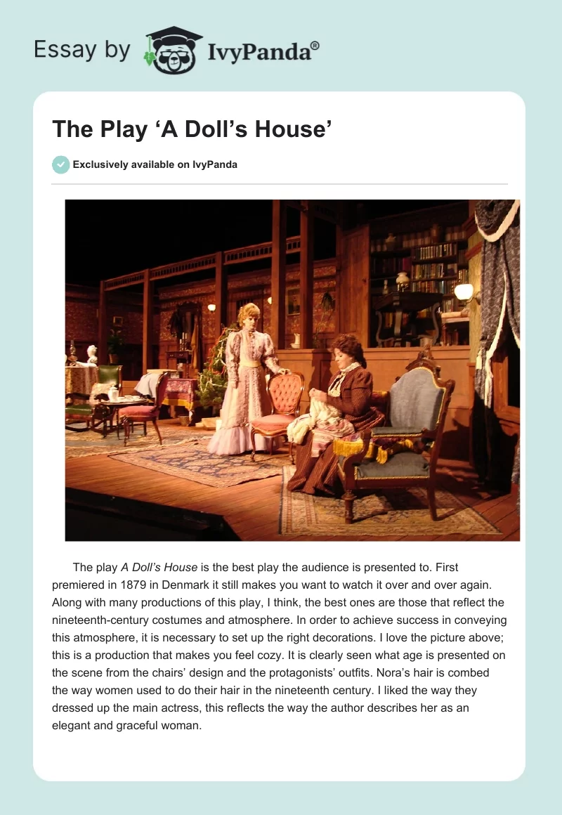 The Play ‘A Doll’s House’. Page 1