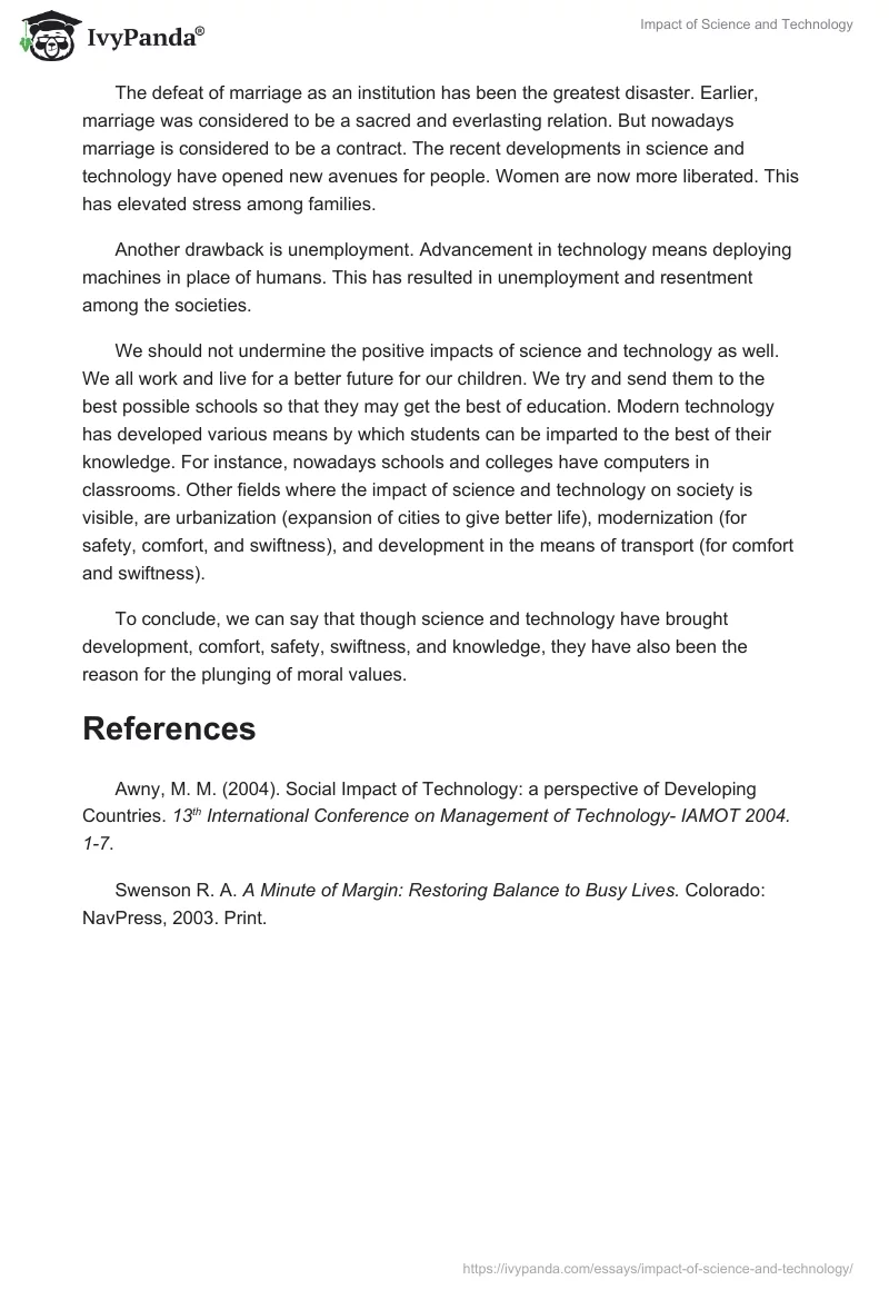 Impact of Science and Technology. Page 2