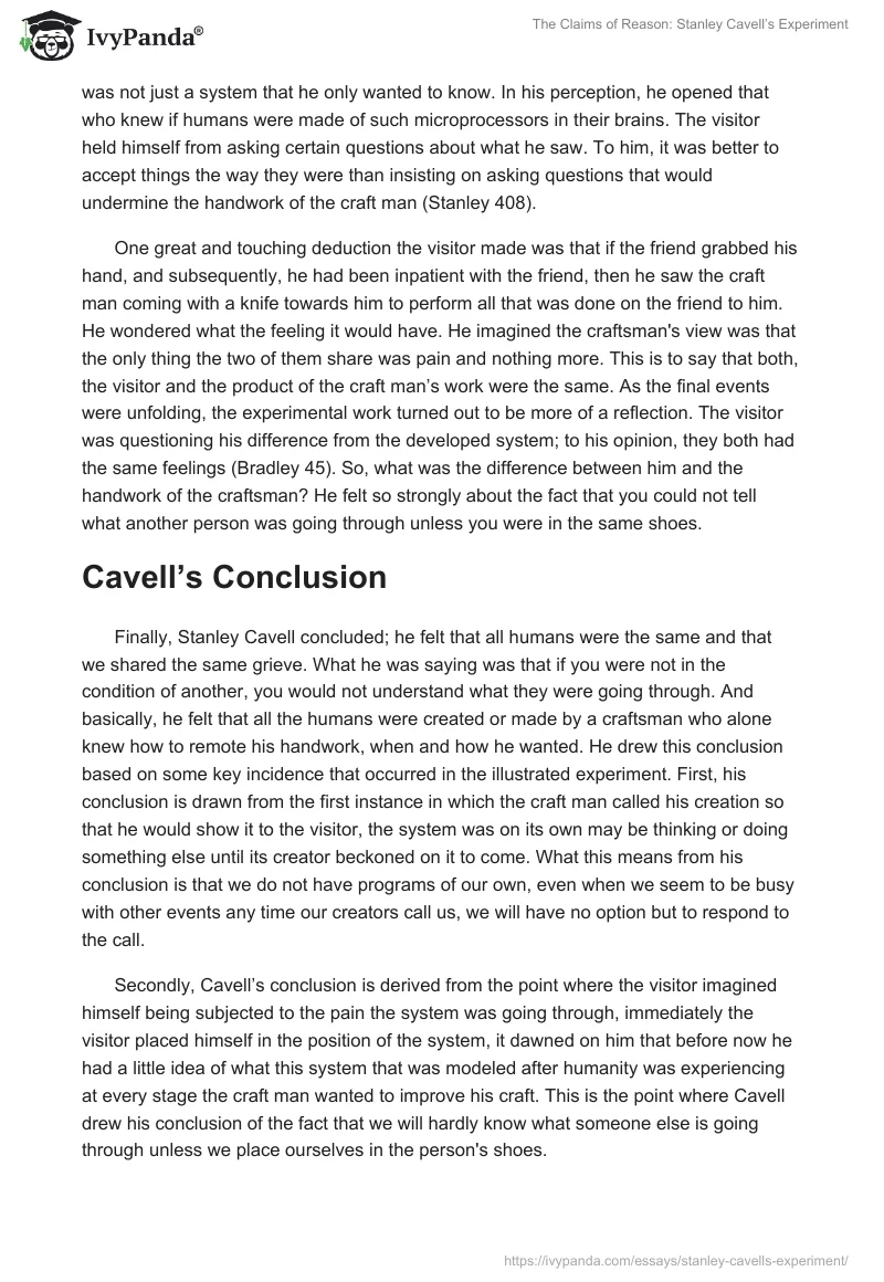 The Claims of Reason: Stanley Cavell’s Experiment. Page 4