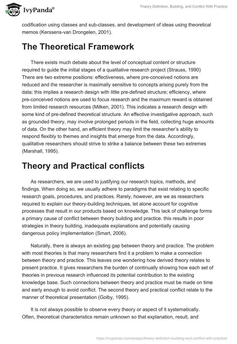 Theory Definition, Building, and Conflict With Practice. Page 2