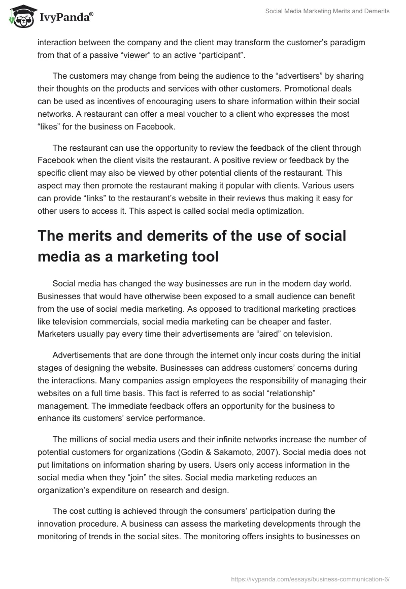 Social Media Marketing Merits and Demerits. Page 4