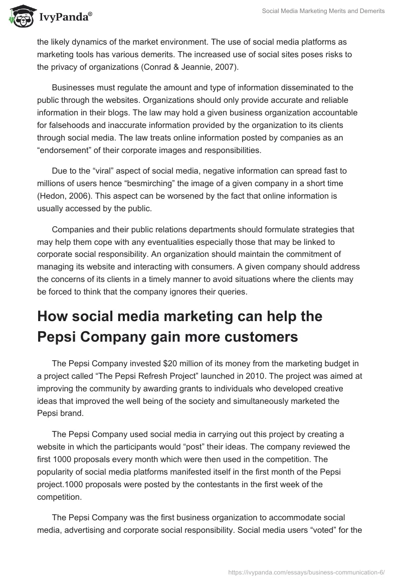 Social Media Marketing Merits and Demerits. Page 5