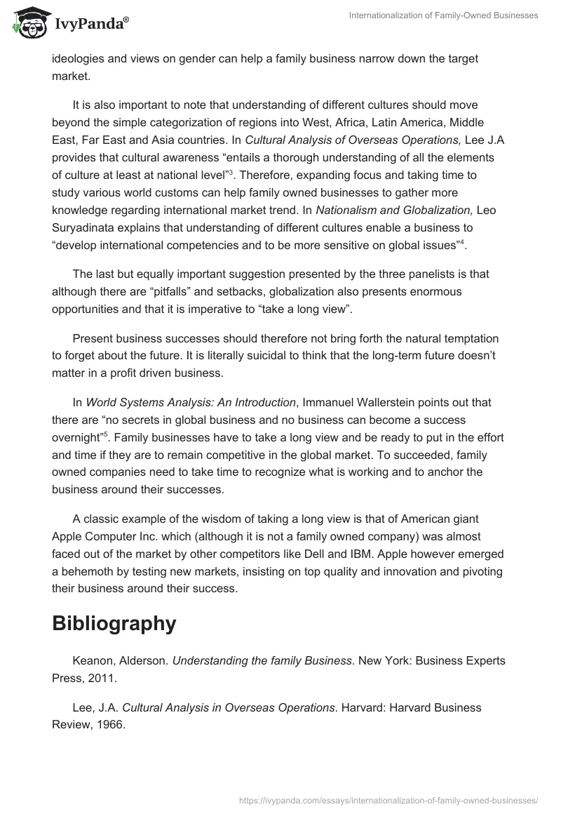 Internationalization of Family-Owned Businesses. Page 3