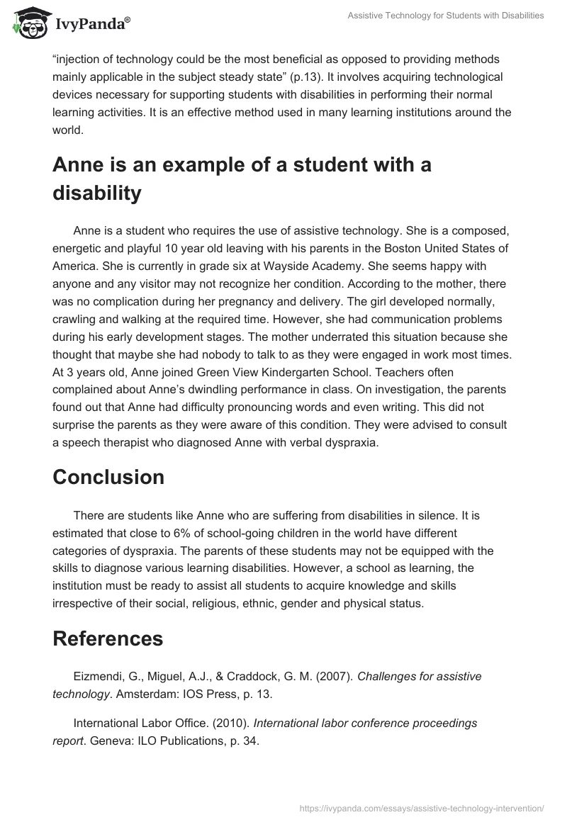 Assistive Technology for Students with Disabilities. Page 2