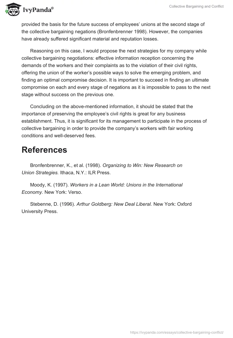 Collective Bargaining and Conflict. Page 2