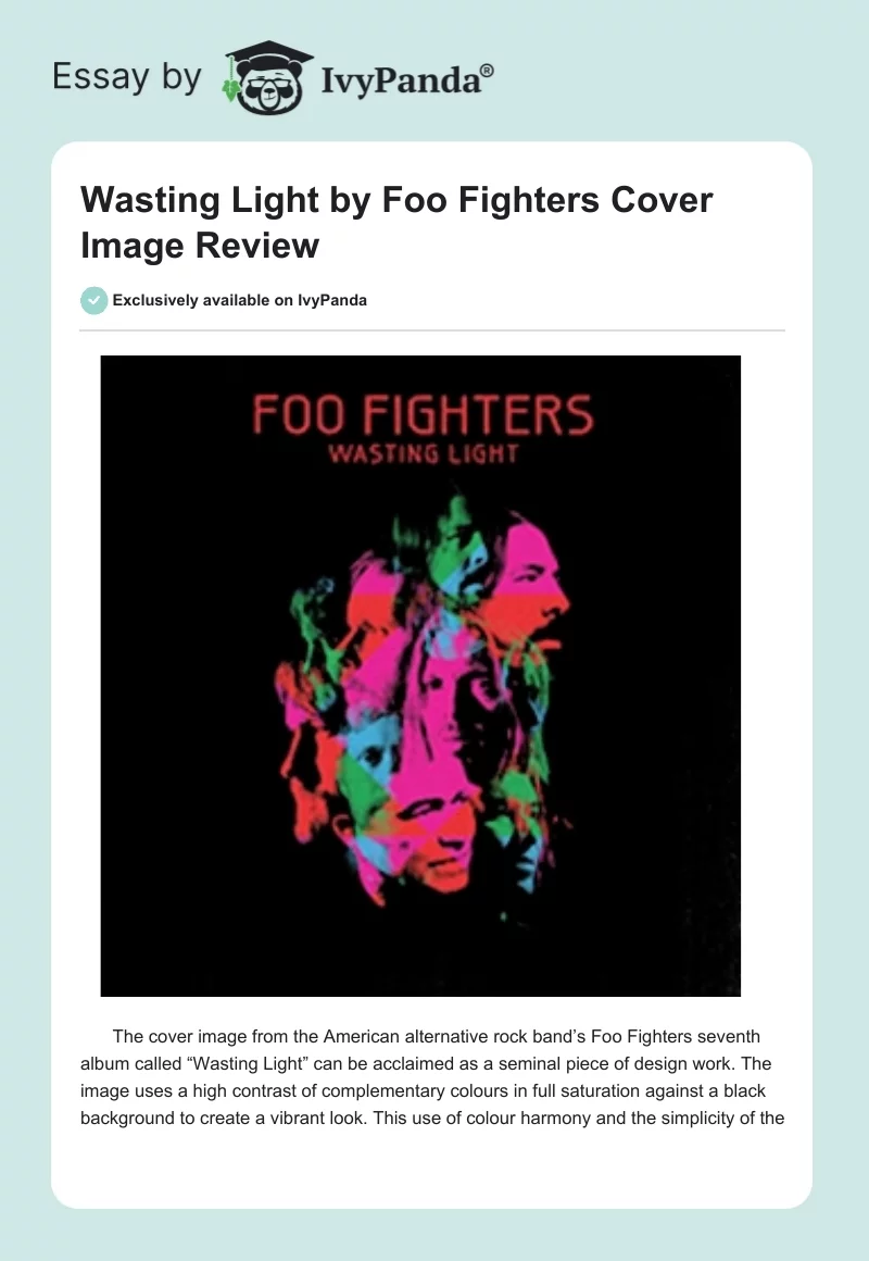 "Wasting Light" by Foo Fighters Cover Image Review. Page 1