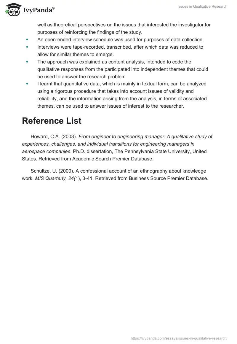 Issues in Qualitative Research. Page 3