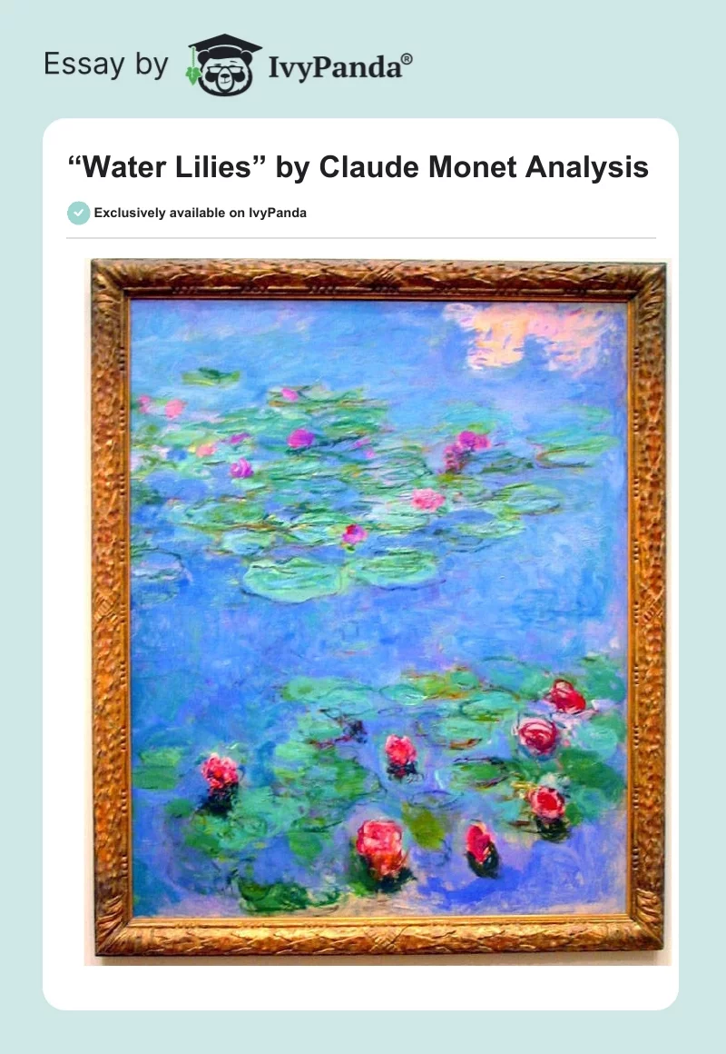 “Water Lilies” by Claude Monet Analysis. Page 1
