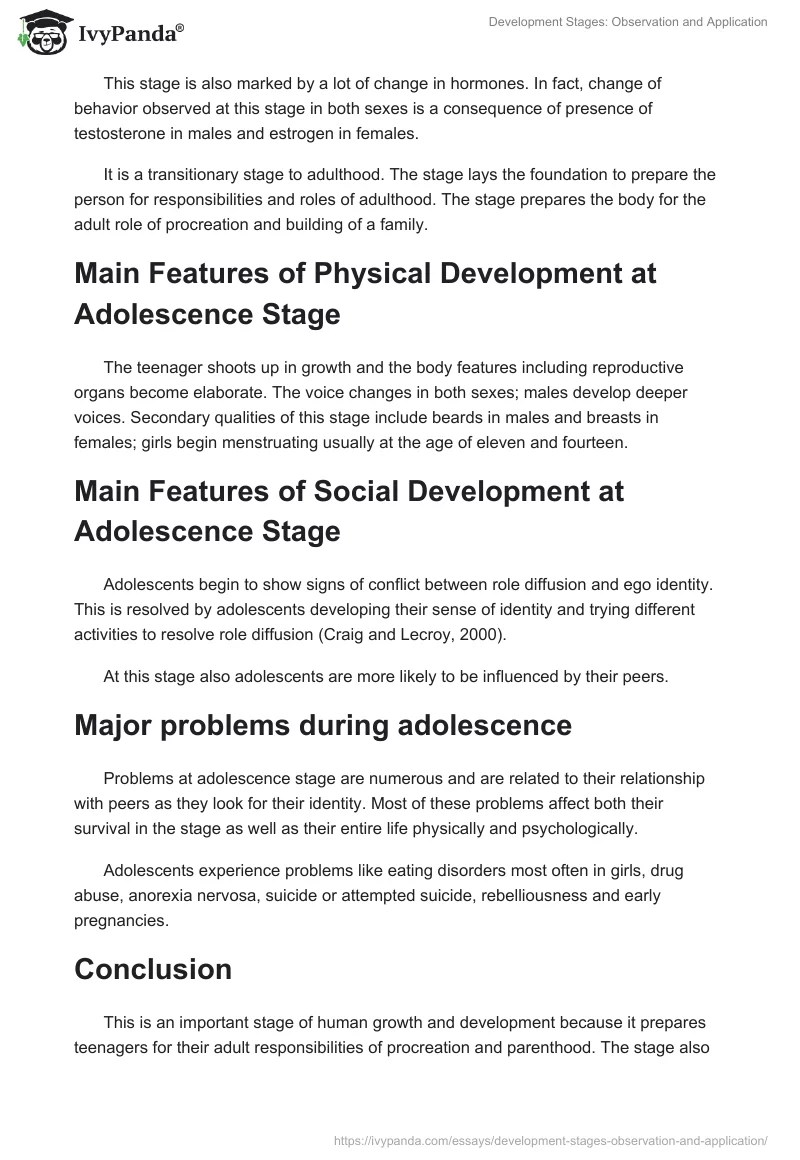 Development Stages: Observation and Application. Page 2