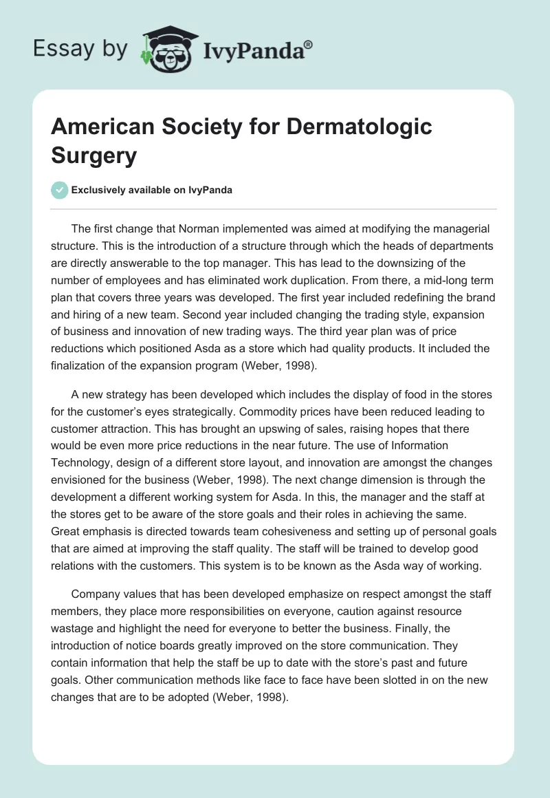 American Society for Dermatologic Surgery. Page 1
