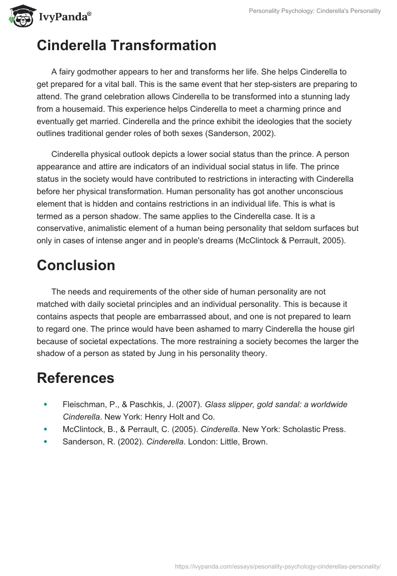 Personality Psychology: Cinderella's Personality. Page 2