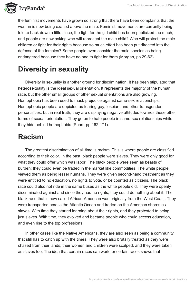 The Most Prominent Forms of Discrimination. Page 2