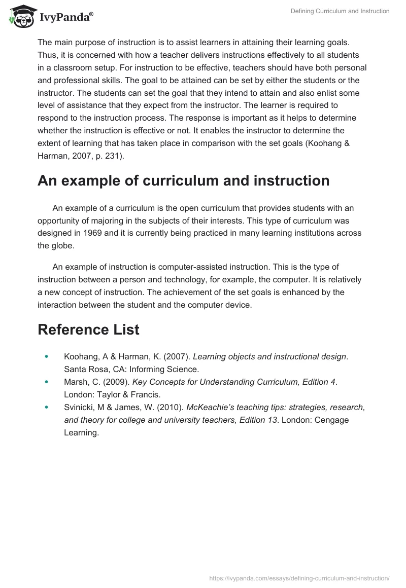 Defining Curriculum and Instruction. Page 2