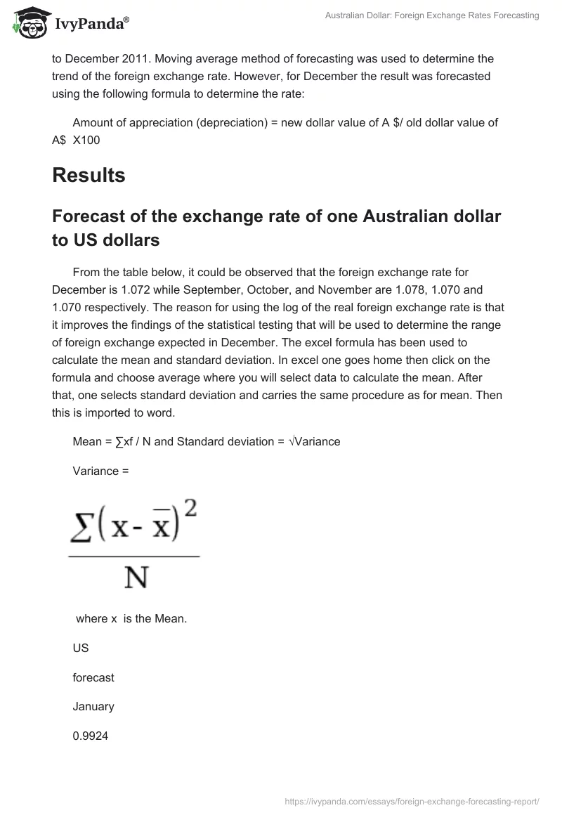 Australian Dollar: Foreign Exchange Rates Forecasting. Page 2