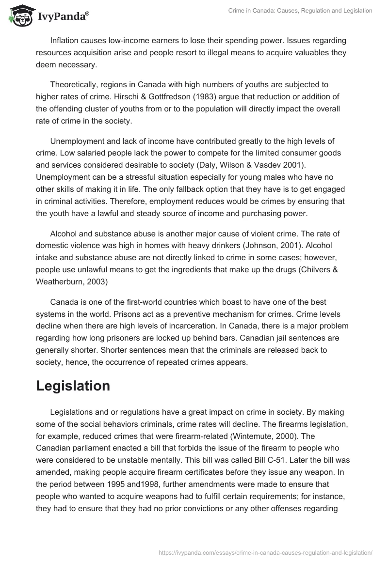 Crime in Canada: Causes, Regulation and Legislation. Page 2