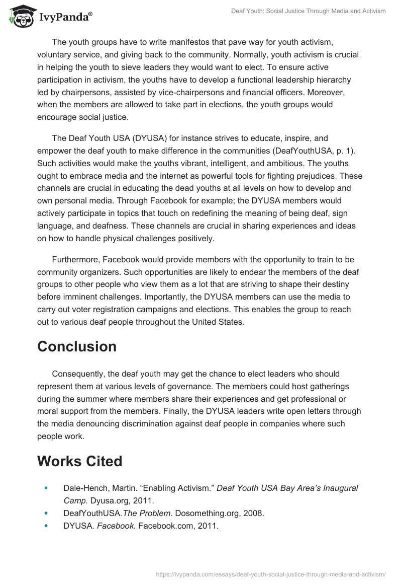 Deaf Youth: Social Justice Through Media and Activism. Page 2