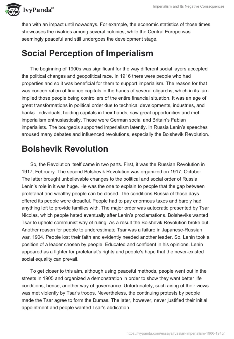 Imperialism and Its Negative Consequences. Page 3