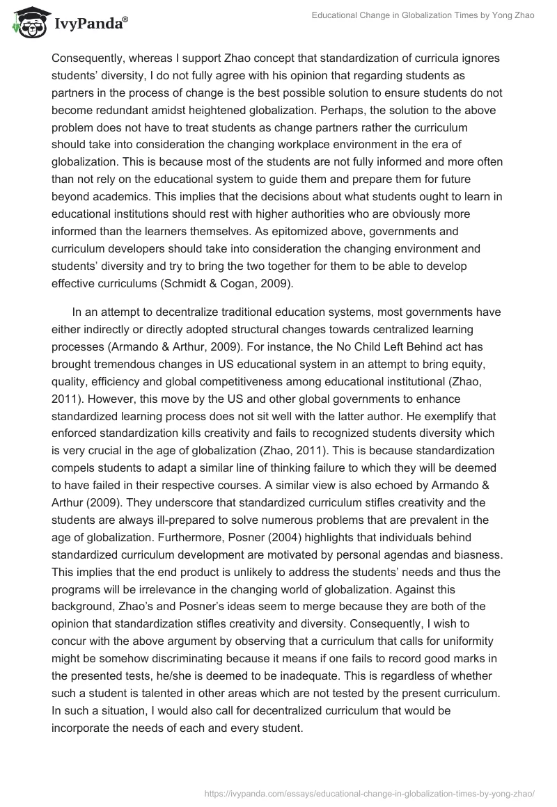 Educational Change in Globalization Times by Yong Zhao. Page 3
