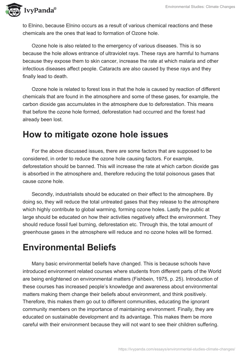 Environmental Studies: Climate Changes. Page 2