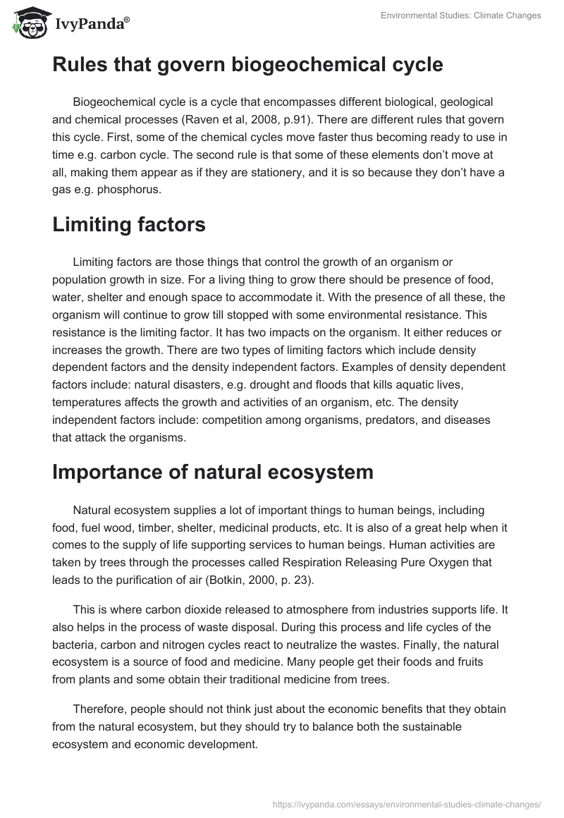 Environmental Studies: Climate Changes. Page 3