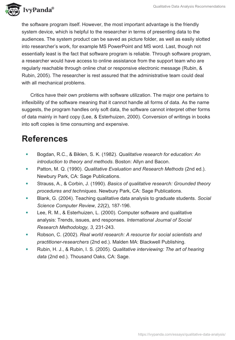 Qualitative Data Analysis Recommendations. Page 3