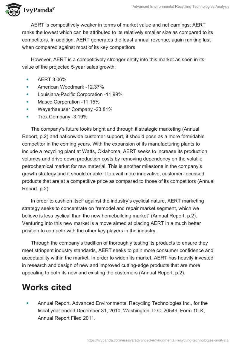 Advanced Environmental Recycling Technologies Analysis. Page 3
