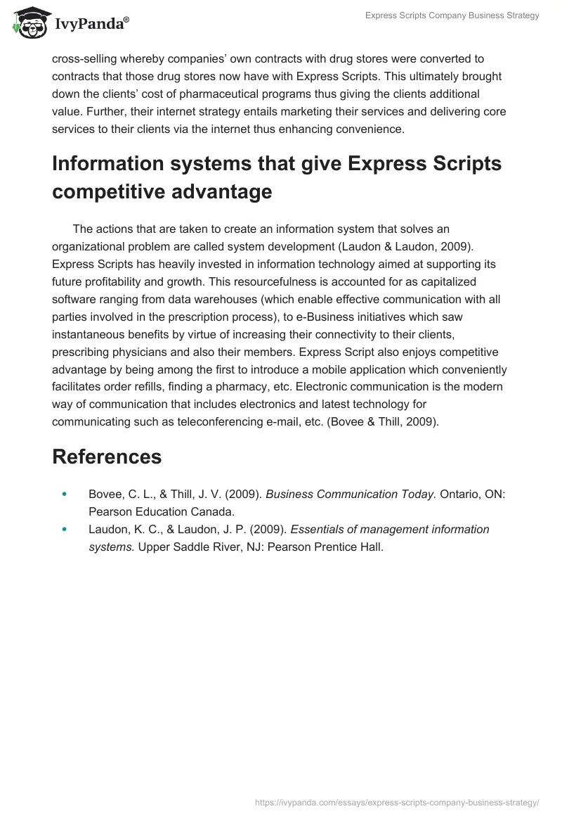 Express Scripts Company Business Strategy. Page 2