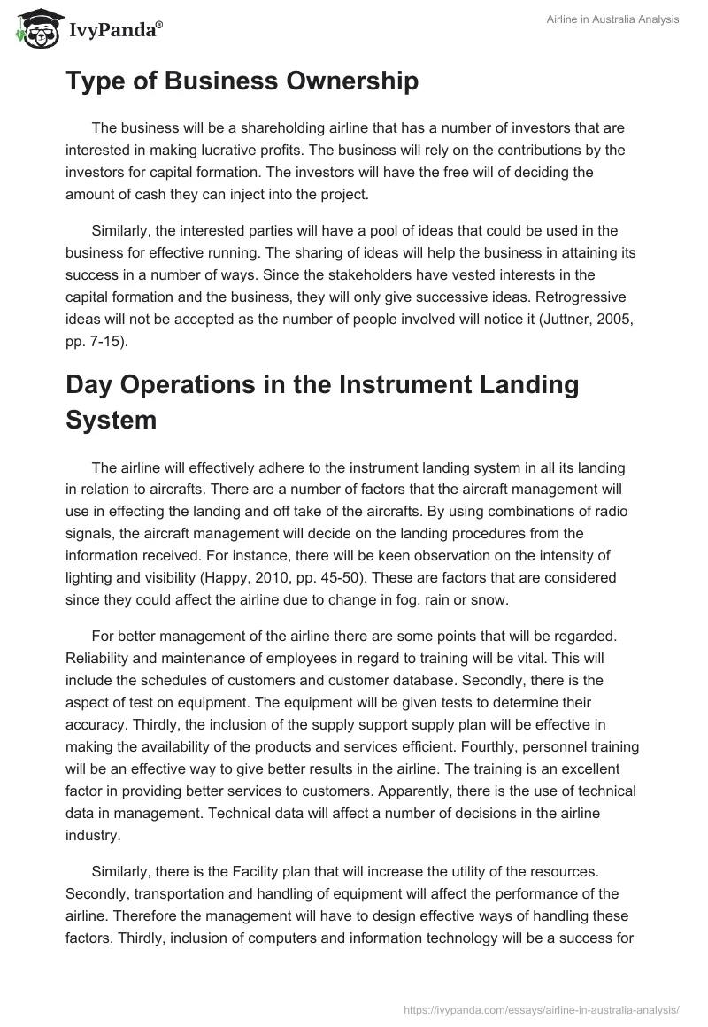 Airline in Australia Analysis. Page 2