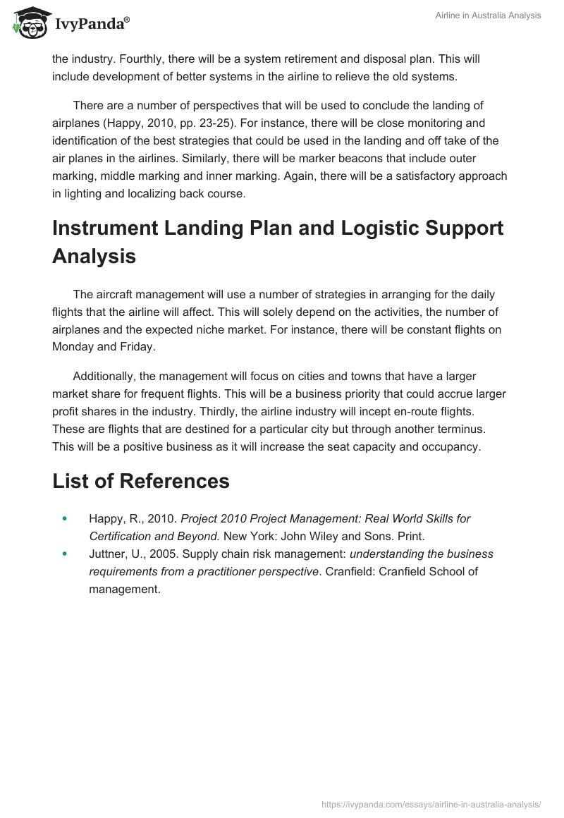 Airline in Australia Analysis. Page 3