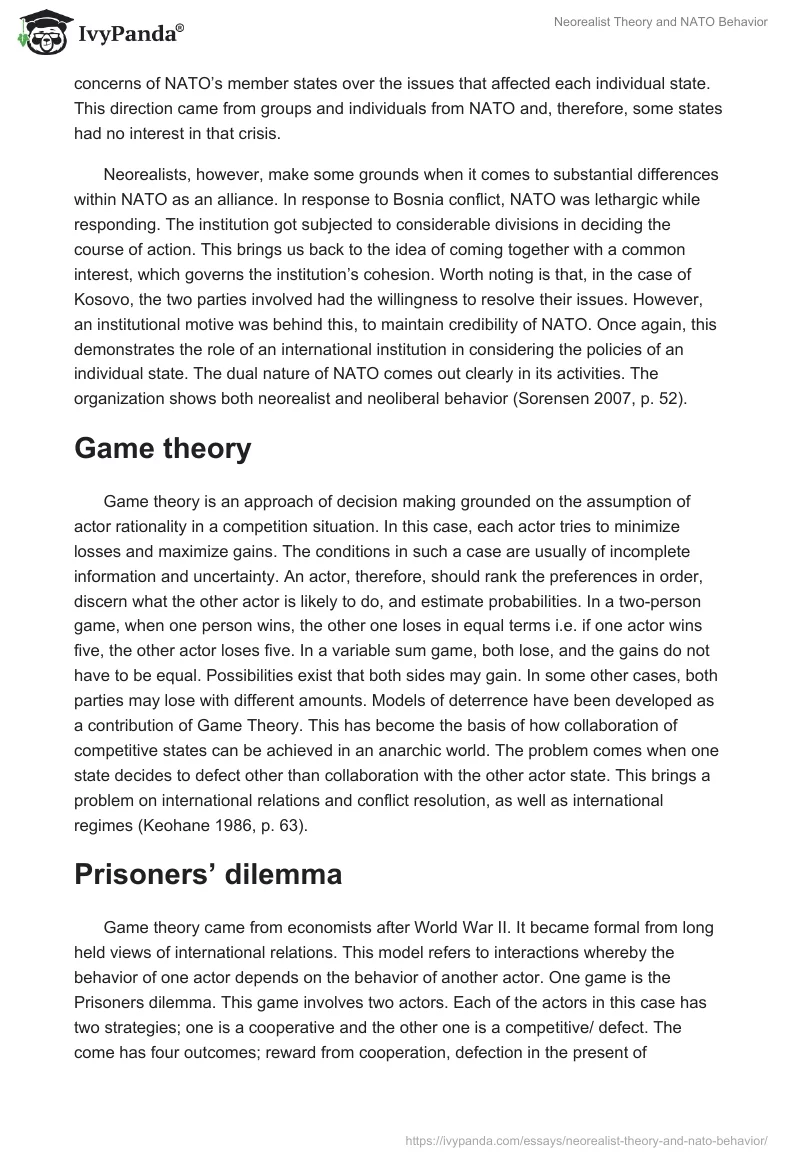 Neorealist Theory and NATO Behavior. Page 2