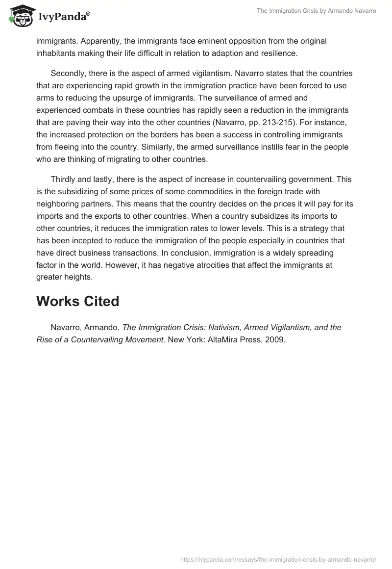 The Immigration Crisis by Armando Navarro. Page 2