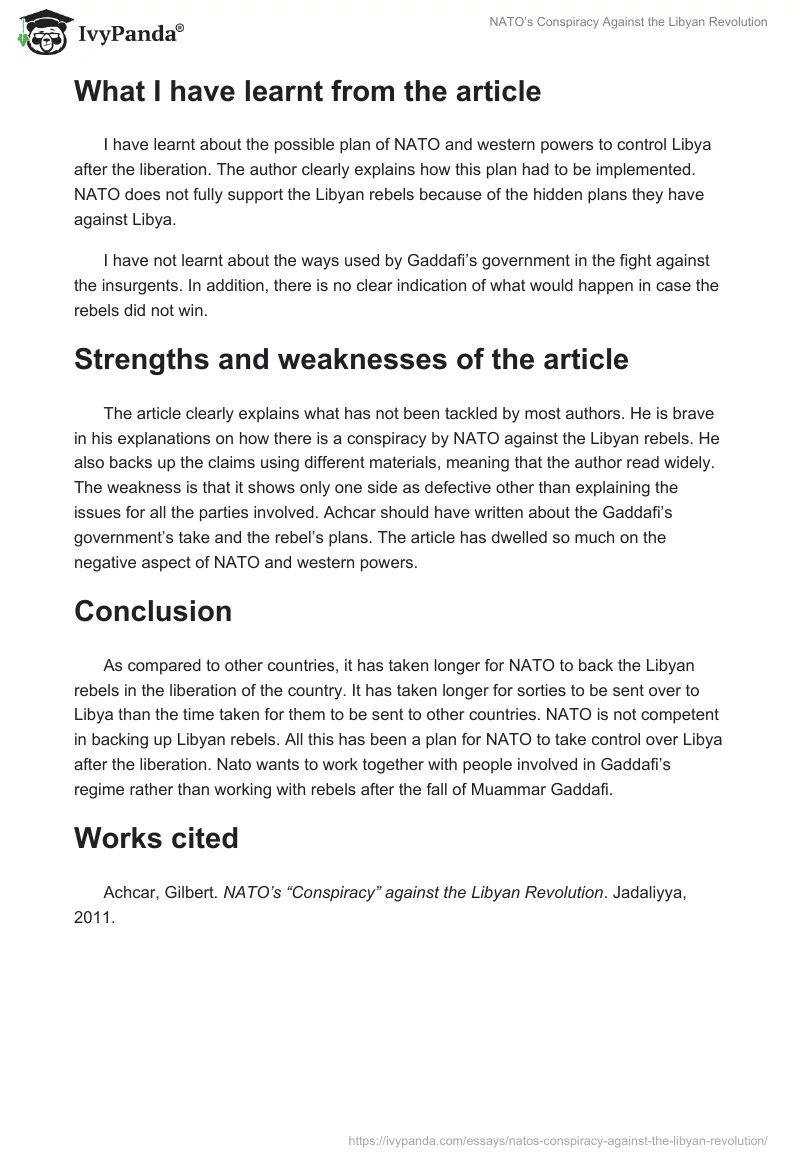 NATO’s Conspiracy Against the Libyan Revolution. Page 3