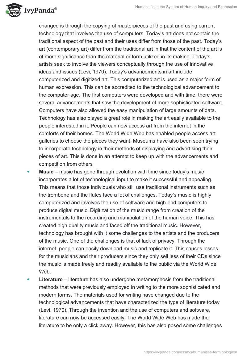 Humanities in the System of Human Inquiry and Expression. Page 2