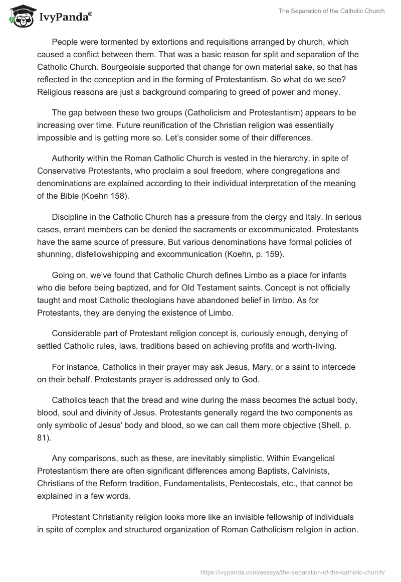The Separation of the Catholic Church. Page 2