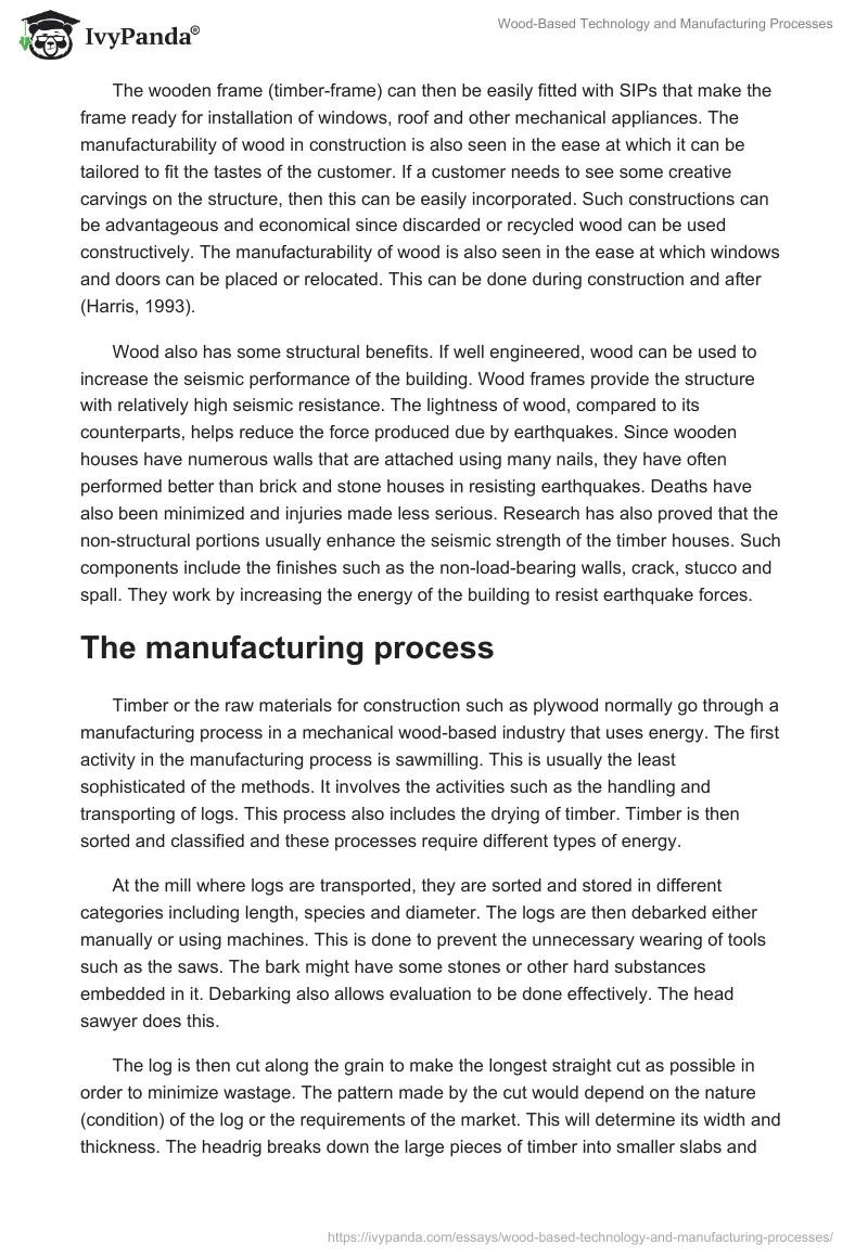 Wood-Based Technology and Manufacturing Processes. Page 4