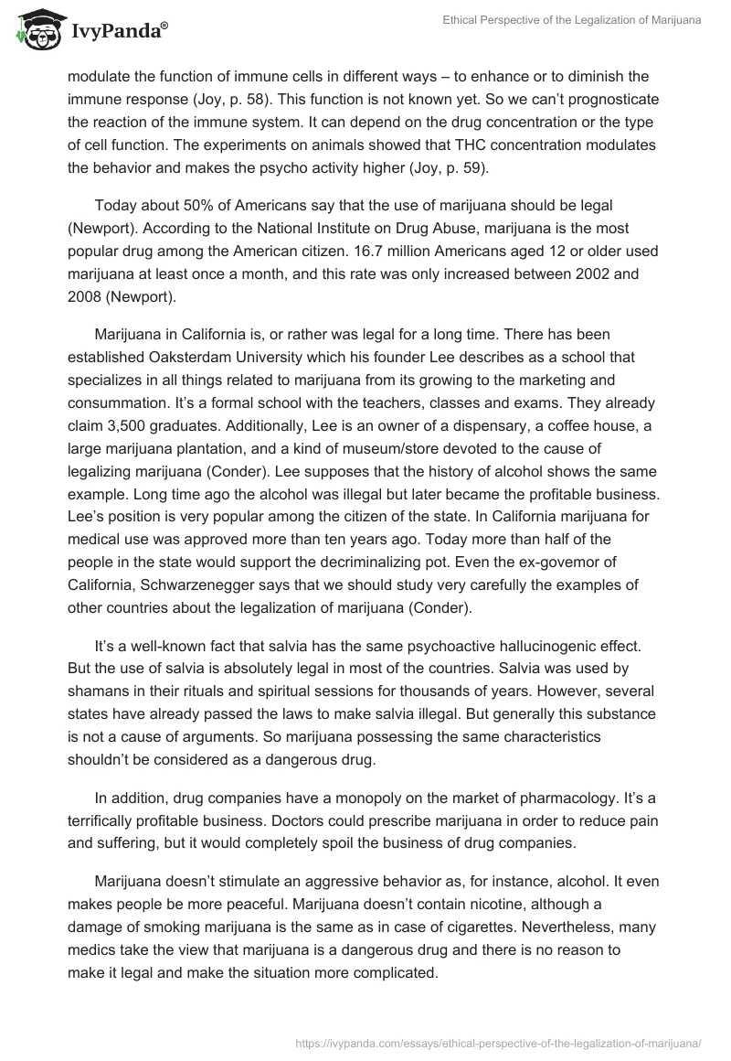 Ethical Perspective of the Legalization of Marijuana. Page 2