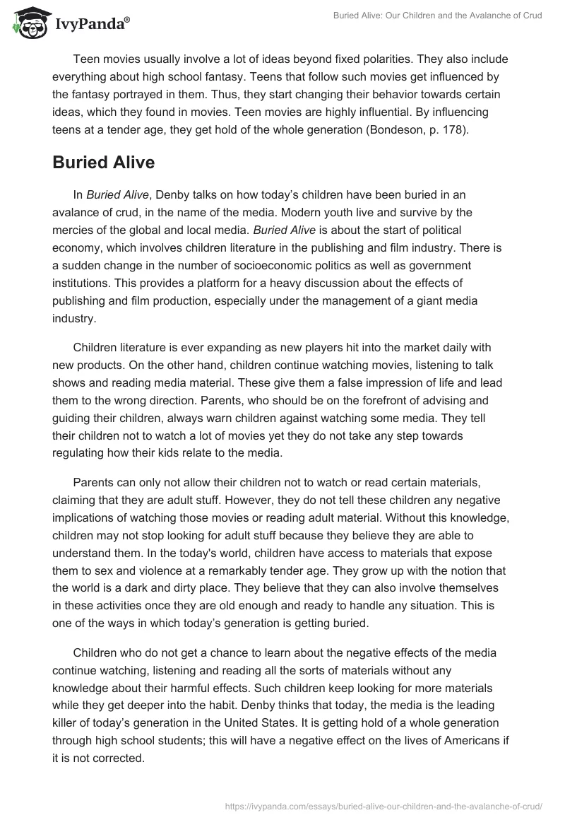 Buried Alive: Our Children and the Avalanche of Crud. Page 2