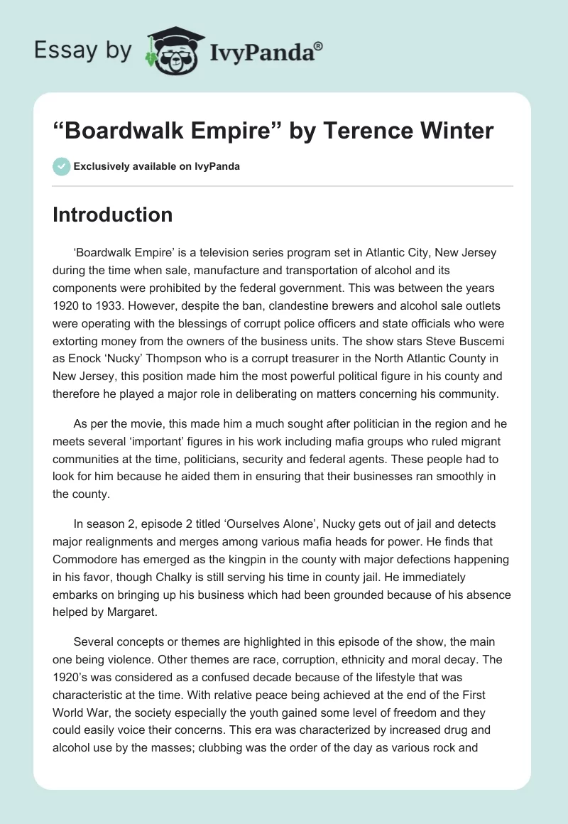 “Boardwalk Empire” by Terence Winter. Page 1