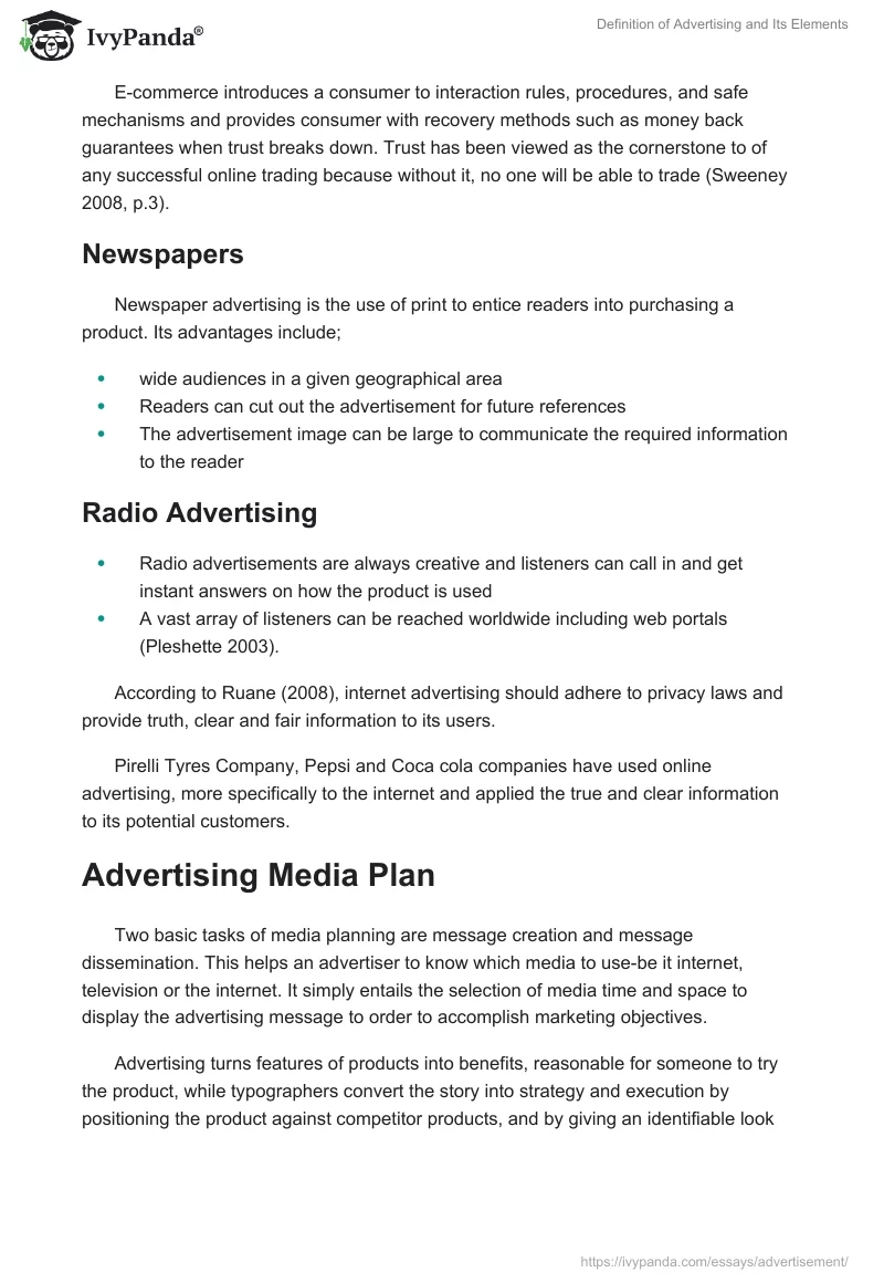 Definition of Advertising and Its Elements. Page 3