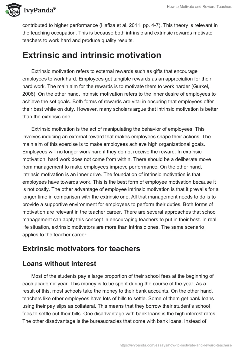 How to Motivate and Reward Teachers. Page 2