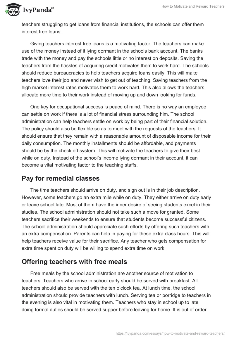How to Motivate and Reward Teachers. Page 3