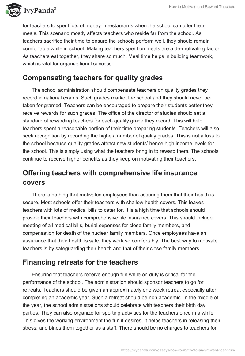 How to Motivate and Reward Teachers. Page 4