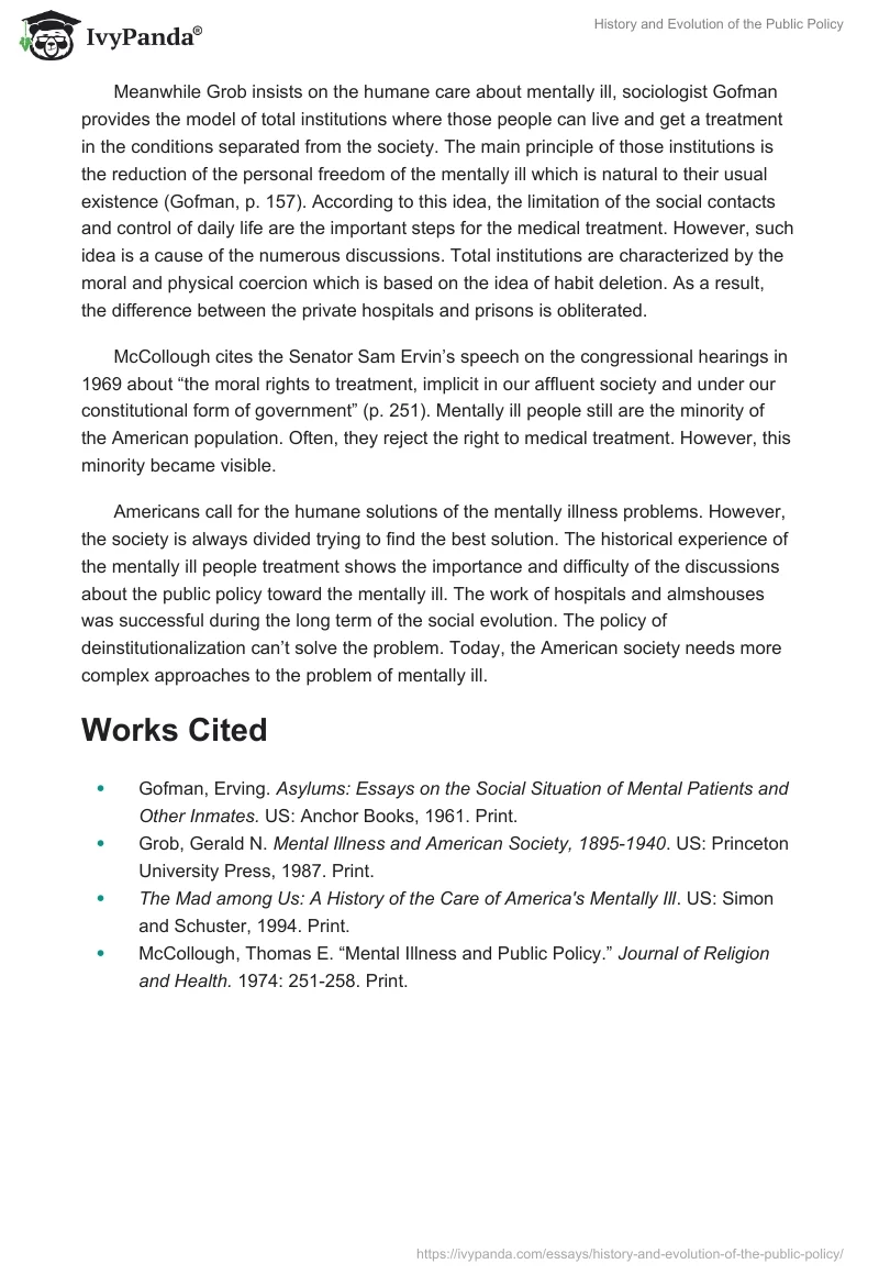 History and Evolution of the Public Policy. Page 2