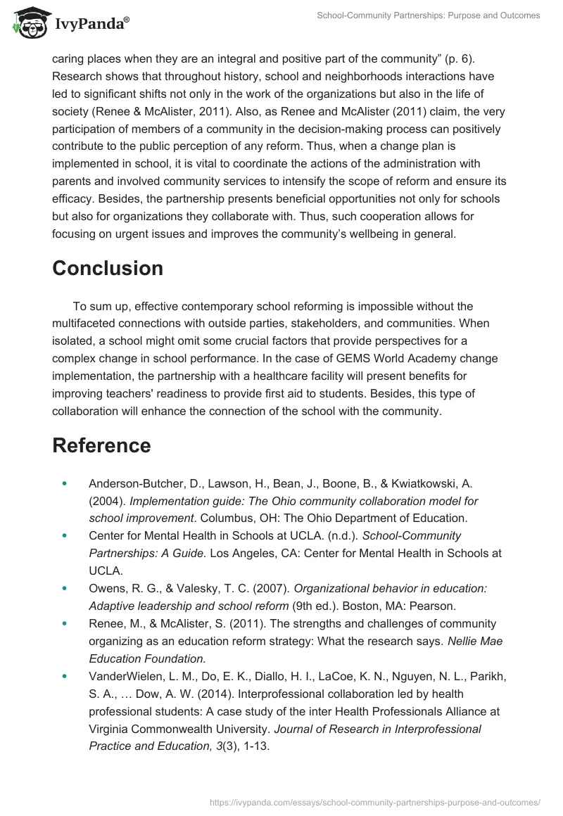 School-Community Partnerships: Purpose and Outcomes. Page 3