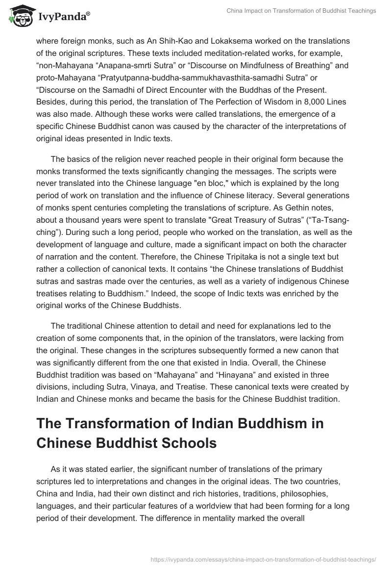 China Impact on Transformation of Buddhist Teachings. Page 3