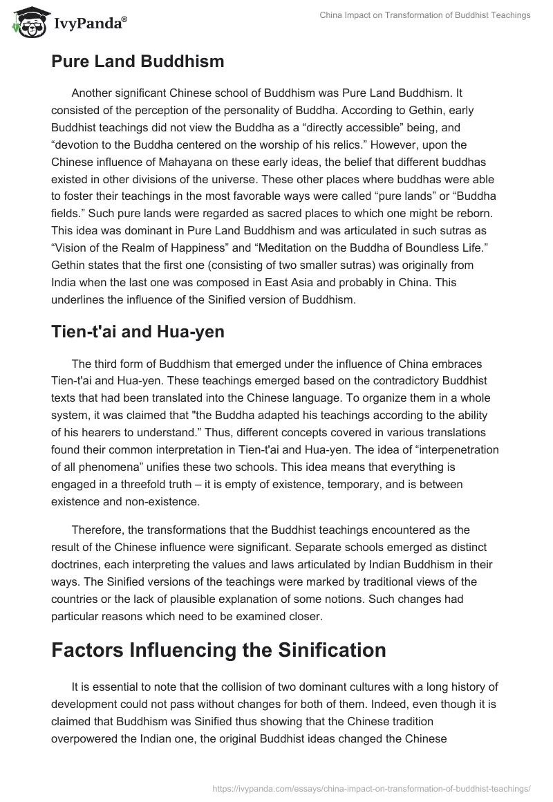 China Impact on Transformation of Buddhist Teachings. Page 5