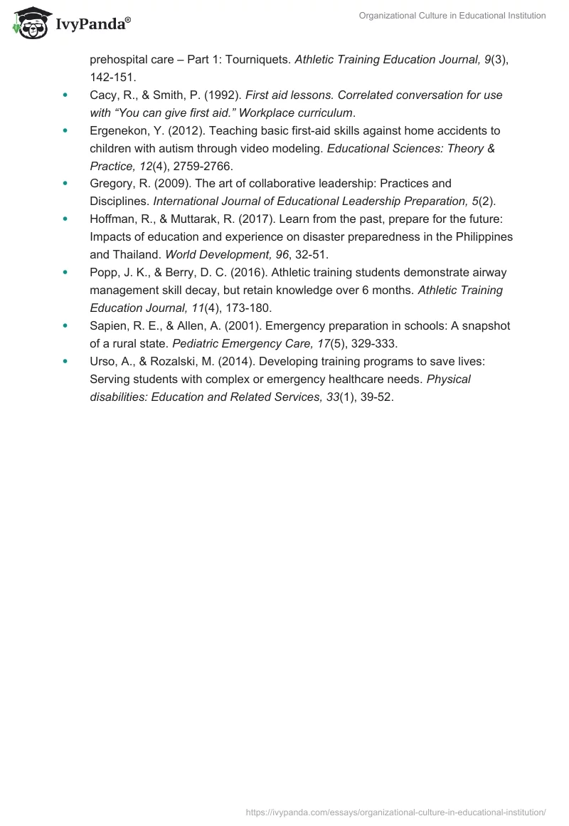 Organizational Culture in Educational Institution. Page 5