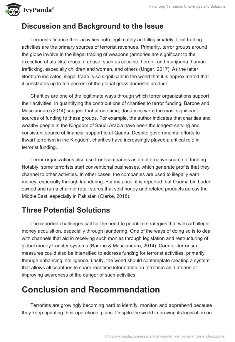 Financing Terrorism: Challenges and Solutions. Page 3