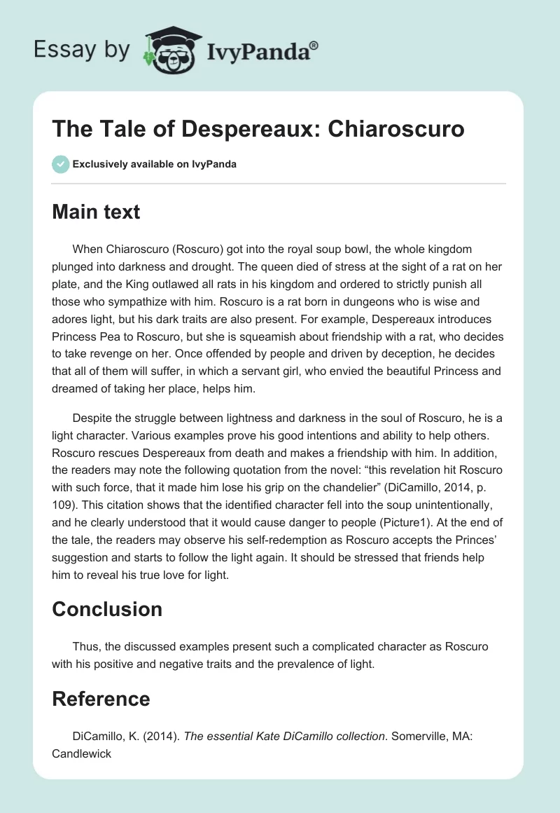 The Tale of Despereaux: Chiaroscuro. Page 1