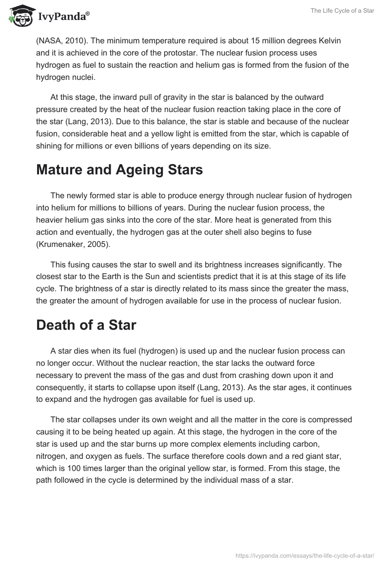 The Life Cycle of a Star. Page 2
